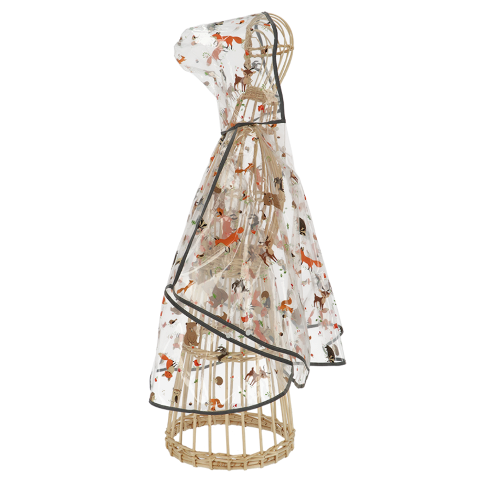 Load image into Gallery viewer, ESSCHERT DESIGN Transparent Children's Poncho - Forest Animals
