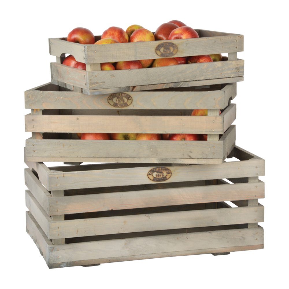 Load image into Gallery viewer, ESSCHERT DESIGN Wooden Fruit Crates - Set of 3