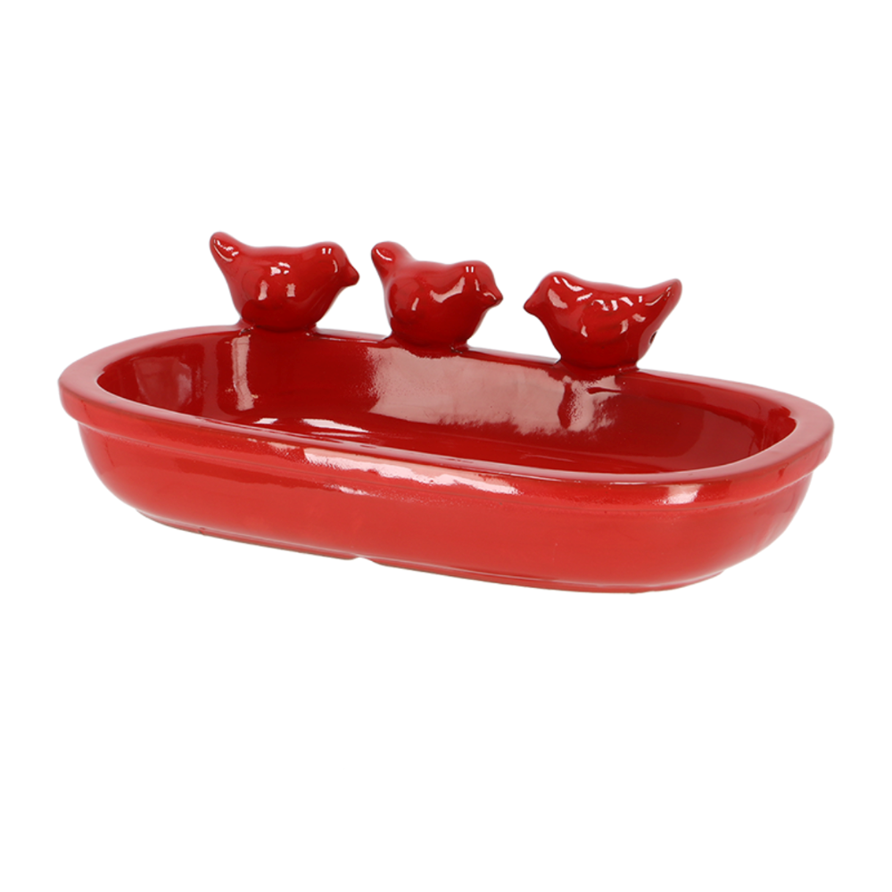 Load image into Gallery viewer, ESSCHERT DESIGN 'Nature Shades' Bird Bath - Red