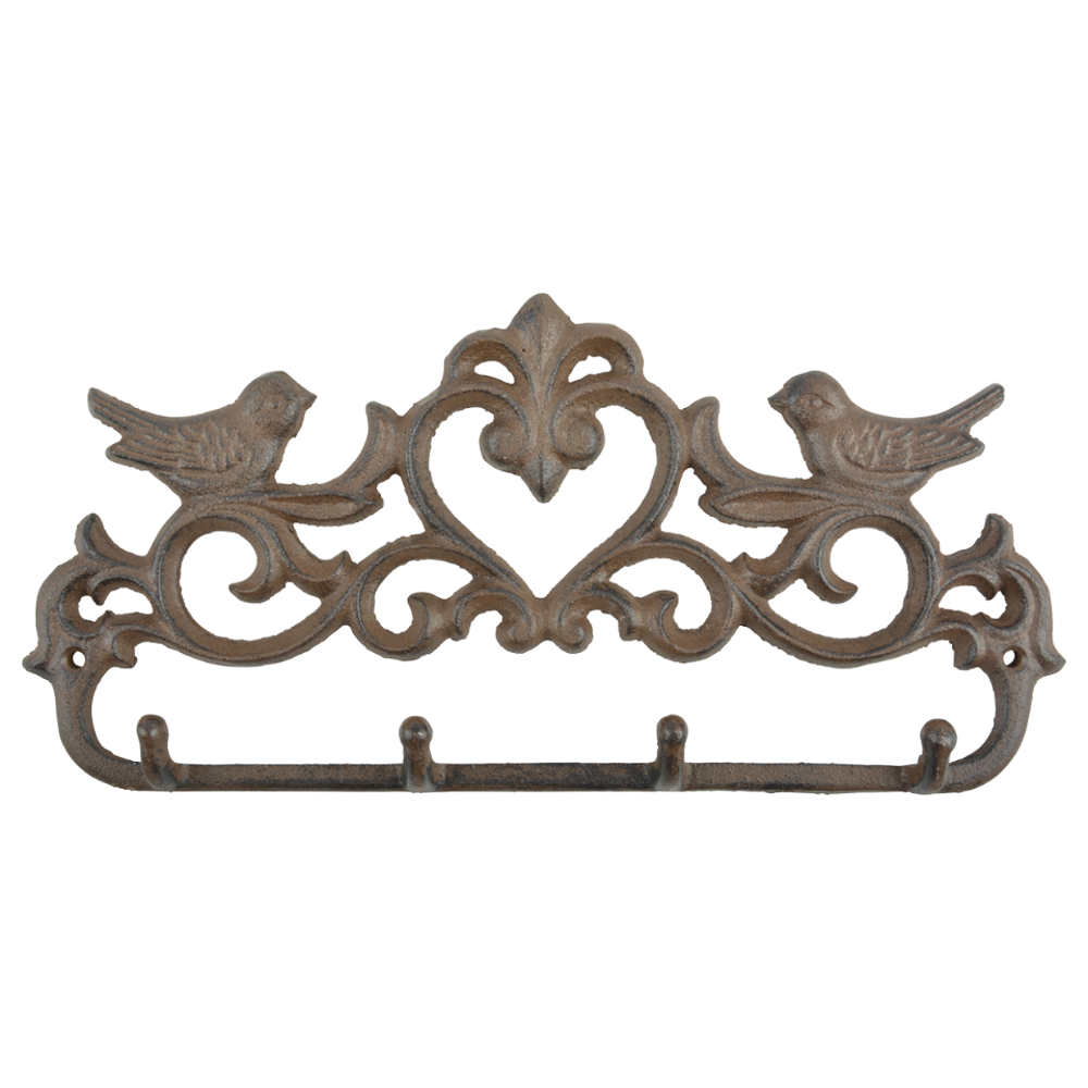 Load image into Gallery viewer, ESSCHERT DESIGN Cast Iron Bird & Heart Wall Hook