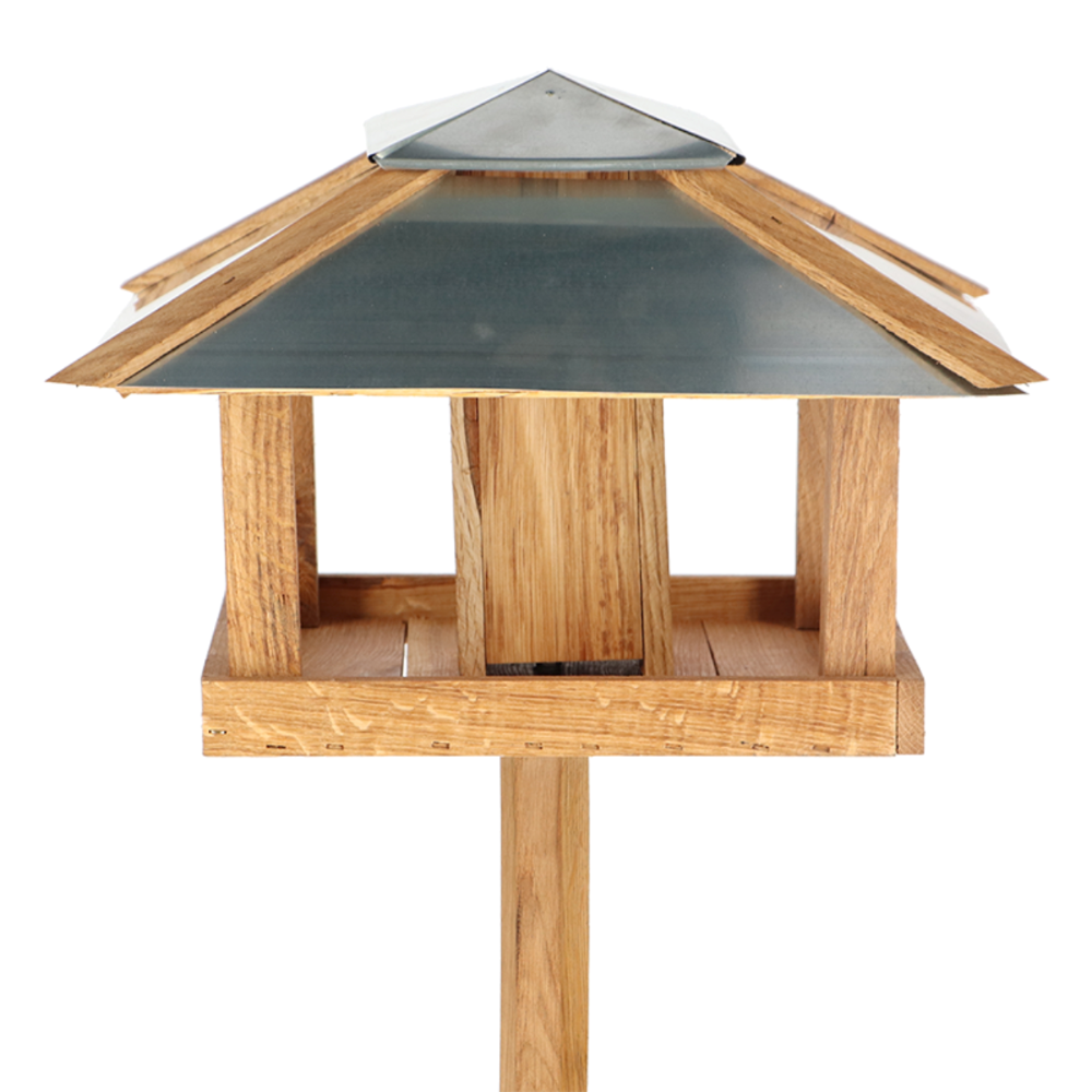 Load image into Gallery viewer, ESSCHERT DESIGN Freestanding Black & Oak Bird Feeder - Square
