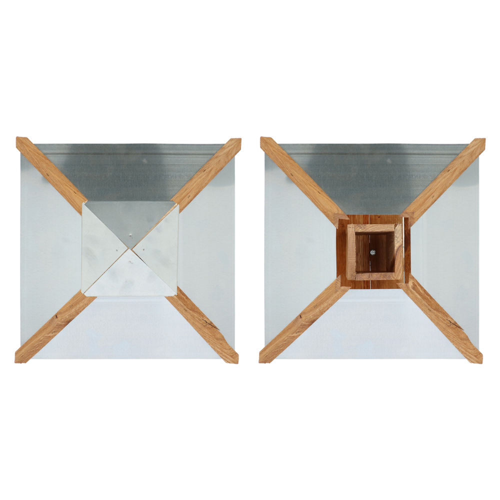 Load image into Gallery viewer, ESSCHERT DESIGN Freestanding Black & Oak Bird Feeder - Square
