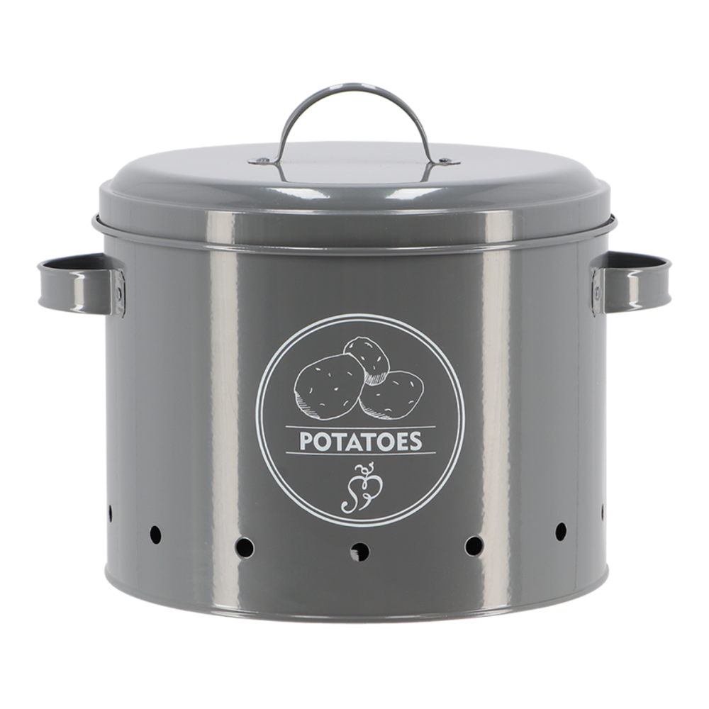 Load image into Gallery viewer, ESSCHERT DESIGN Potato Storage Tin - Grey