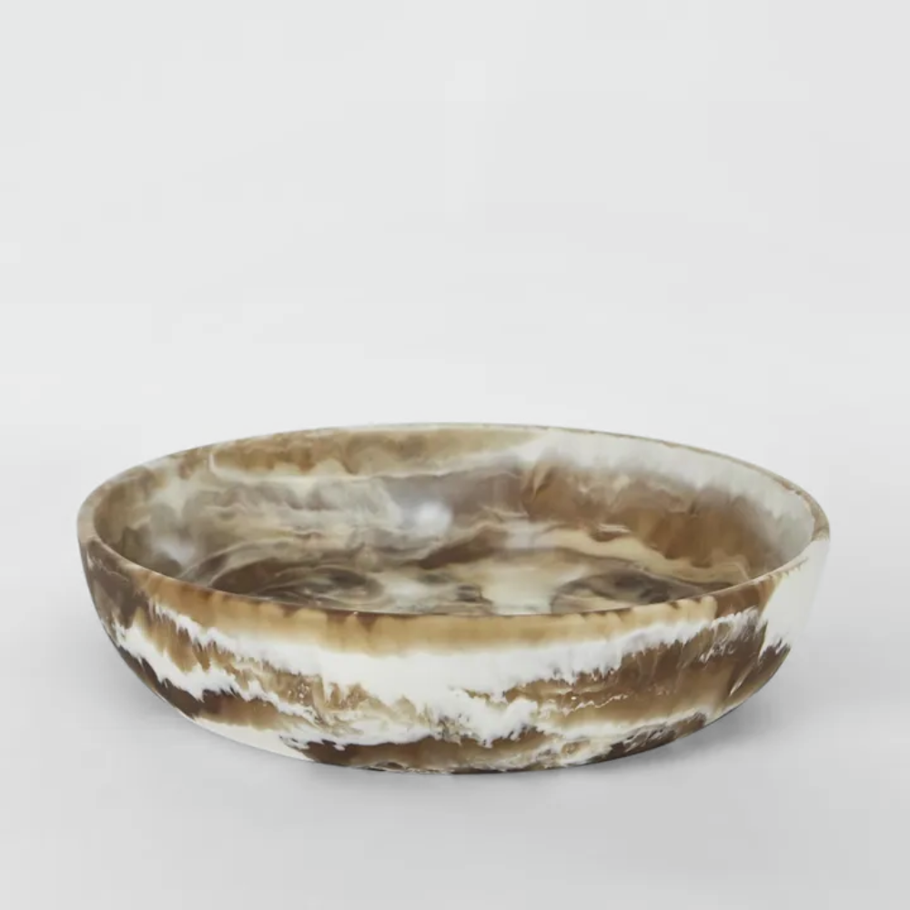 Load image into Gallery viewer, MARTHA'S VINEYARD Swirl Resin Serving Bowl Large - Latte