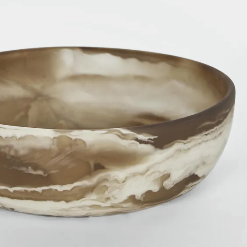 Load image into Gallery viewer, MARTHA'S VINEYARD Swirl Resin Serving Bowl Medium - Latte