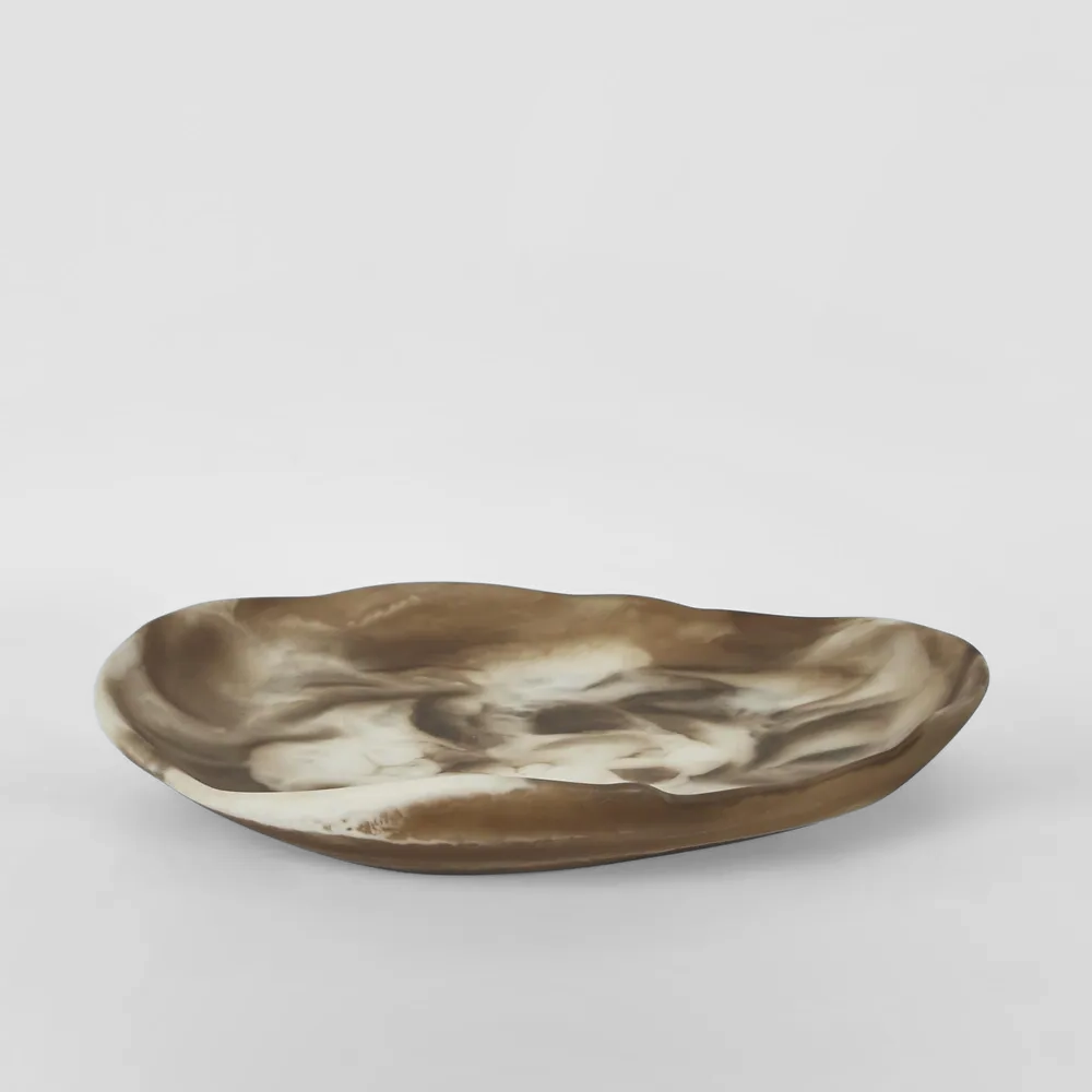 Load image into Gallery viewer, MARTHA'S VINEYARD Swirl Resin Serving Platter Medium - Latte