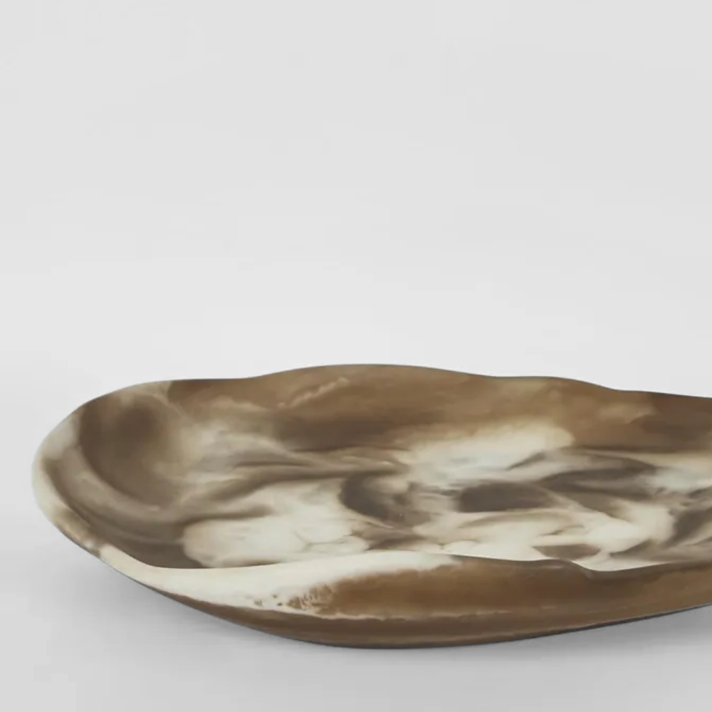Load image into Gallery viewer, MARTHA'S VINEYARD Swirl Resin Serving Platter Medium - Latte