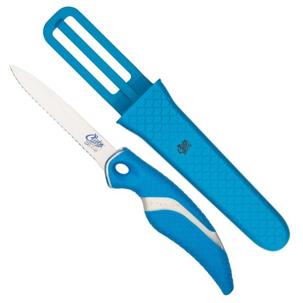 Load image into Gallery viewer, CAMILLUS Cuda Serrated Net Knife With Sheath **CLEARANCE**