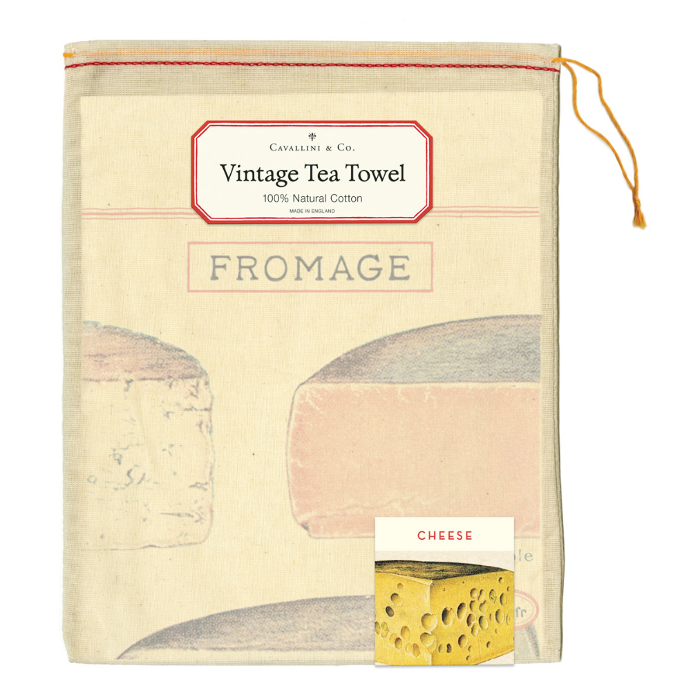 Load image into Gallery viewer, CAVALLINI & Co. 100% Natural Cotton Tea Towel - Cheese