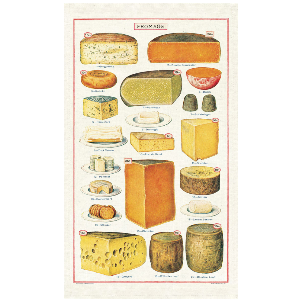 Load image into Gallery viewer, CAVALLINI & Co. 100% Natural Cotton Tea Towel - Cheese