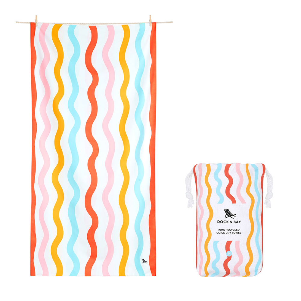 Load image into Gallery viewer, DOCK & BAY Quick-dry Beach Towel 100% Recycled Kids Collection - Squiggly Face