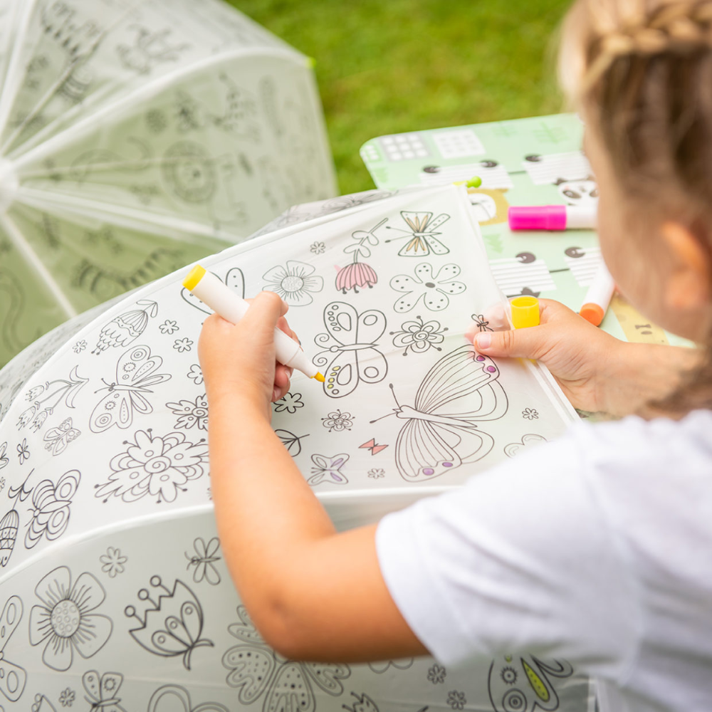 Load image into Gallery viewer, ESSCHERT DESIGN Paint It Yourself Children's Umbrella - Butterflies