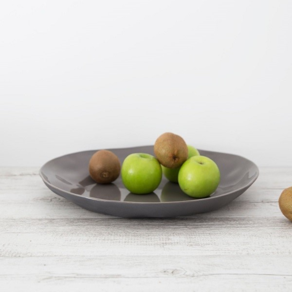 Load image into Gallery viewer, FLAX Serving Platter Round 35cm - Charcoal