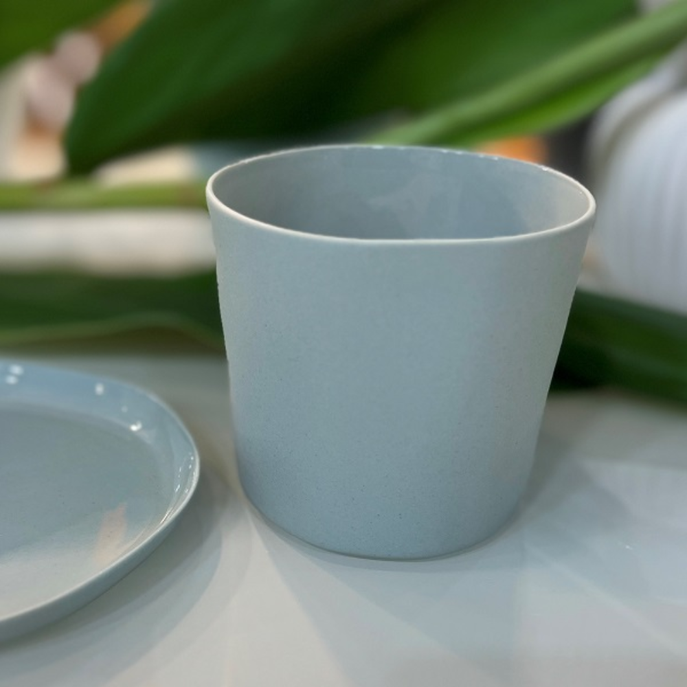 Load image into Gallery viewer, FLAX Round Cup 8cm  - Duck Egg Blue
