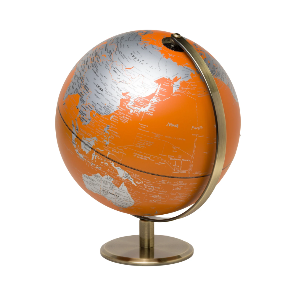 Load image into Gallery viewer, GENTLEMENS HARDWARE 10" World Globe Light - Orange