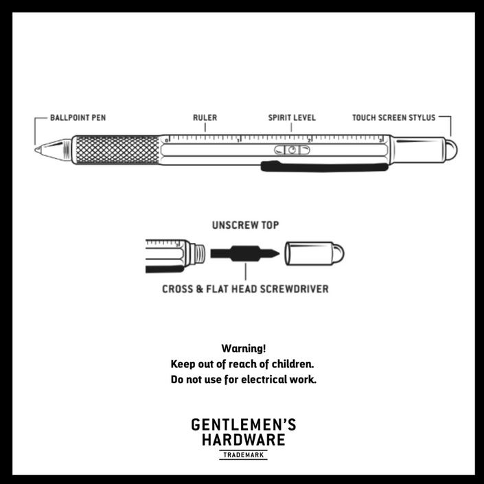 GENTLEMENS HARDWARE 6-in-1 Tooling Pen