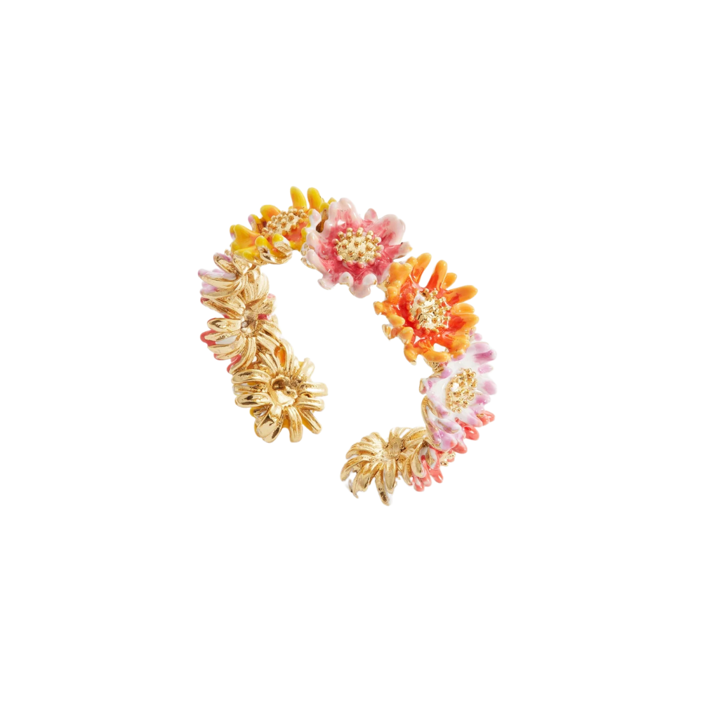 Load image into Gallery viewer, LES NEREIDES Adjustable Ring - Daisy & Zinnia Flowers