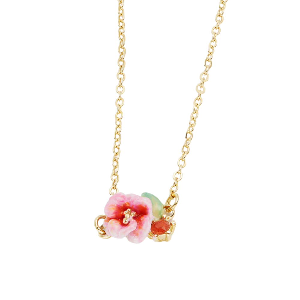 Load image into Gallery viewer, LES NEREIDES Fine Bracelet - Hydrangea Flower & Peach Crystal Stone
