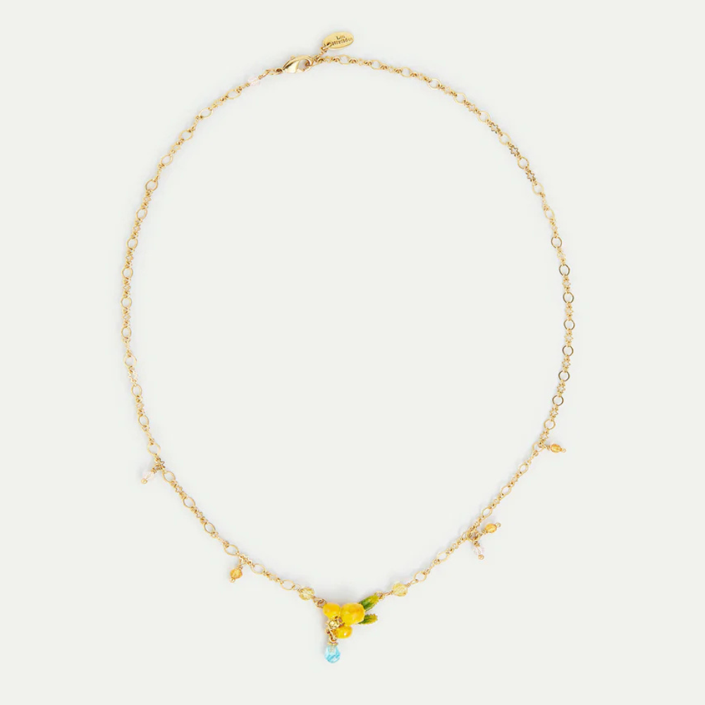 Load image into Gallery viewer, LES NEREIDES Pendant Necklace - Mimosa Flower & Double Fern