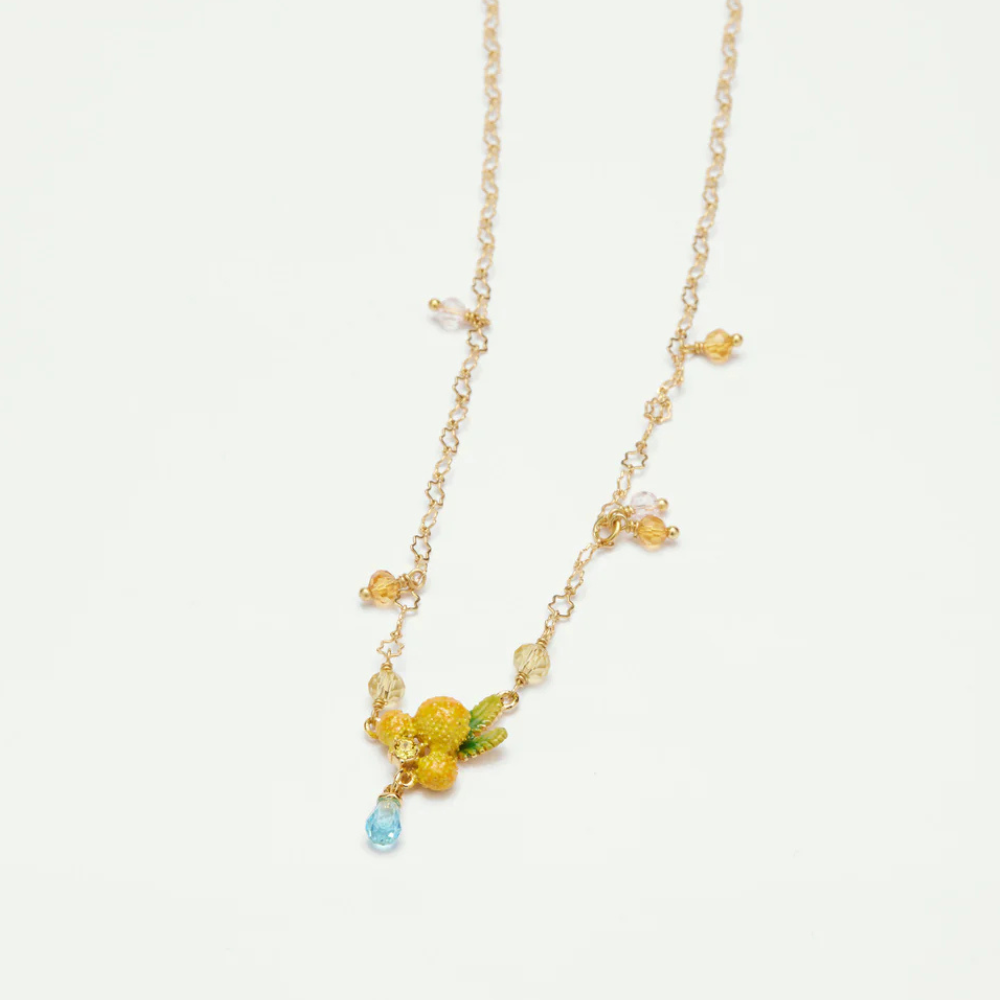 Load image into Gallery viewer, LES NEREIDES Pendant Necklace - Mimosa Flower & Double Fern