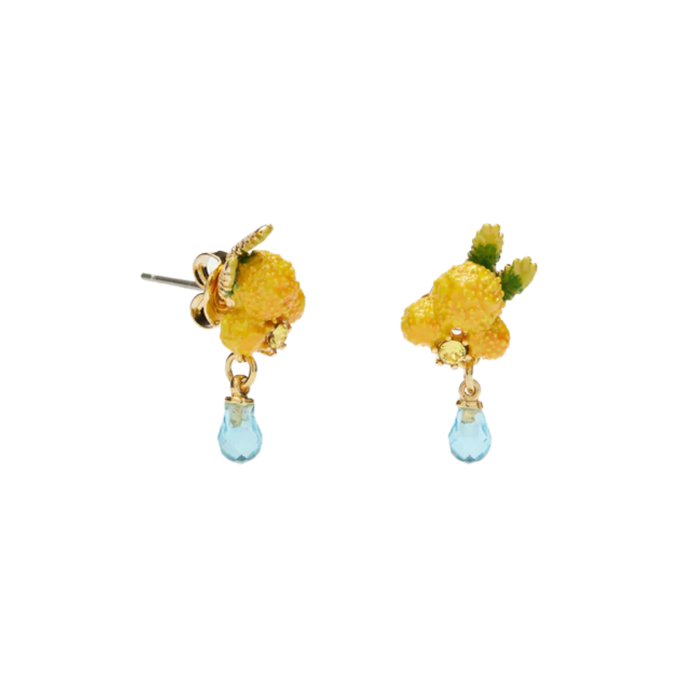 Load image into Gallery viewer, LES NEREIDES Stud Earrings - Mimosa Flower & Double Fern