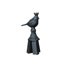 Load image into Gallery viewer, MARTHA&#39;S VINEYARD Garden Stake Topper Black Finish - King Sparrow