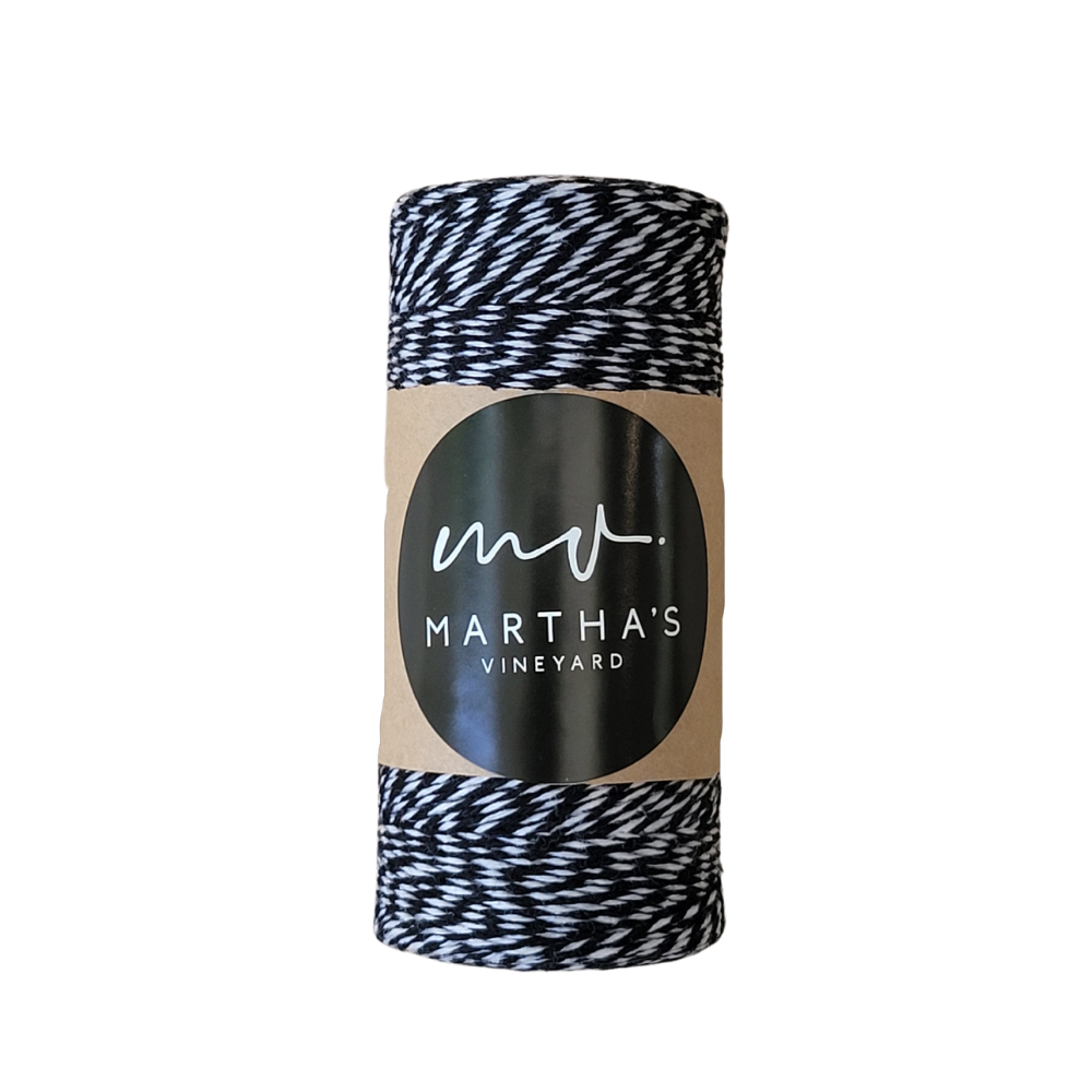 Load image into Gallery viewer, MARTHA'S VINEYARD Candy Stripe Twine - Black & White