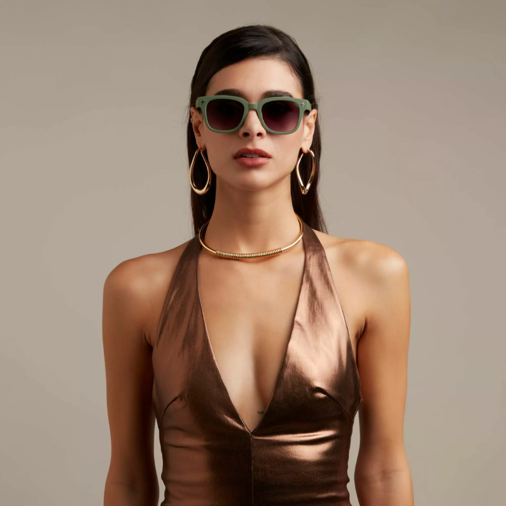 Load image into Gallery viewer, OKKIA Giovanni Adult Sunglasses - Green & Black