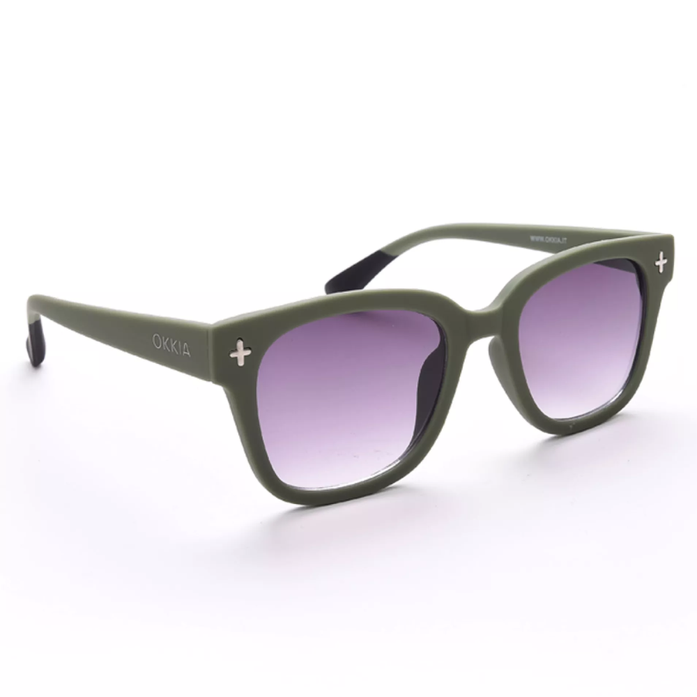 Load image into Gallery viewer, OKKIA Giovanni Adult Sunglasses - Green & Black