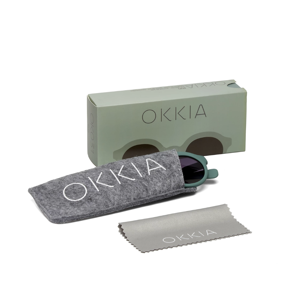 Load image into Gallery viewer, OKKIA Lauro Adult Sunglasses - Green Sage & Black Gradient Lens