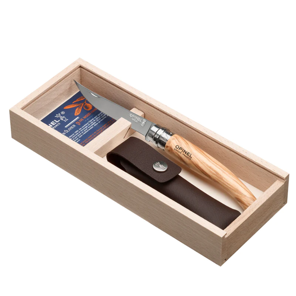 Load image into Gallery viewer, OPINEL N10 Folding Fillet Knife with Sheath - Olive Wood