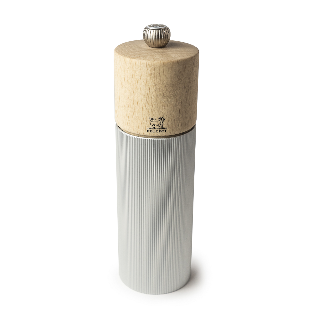 Load image into Gallery viewer, PEUGEOT Line Salt Mill Aluminium & Natural Wood - 18cm