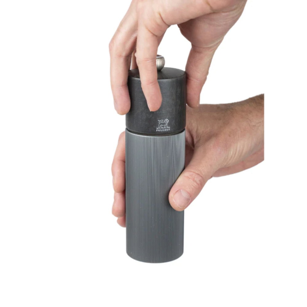 Load image into Gallery viewer, PEUGEOT Line Salt/Pepper Mill Set Aluminium & Graphite Wood - 18cm