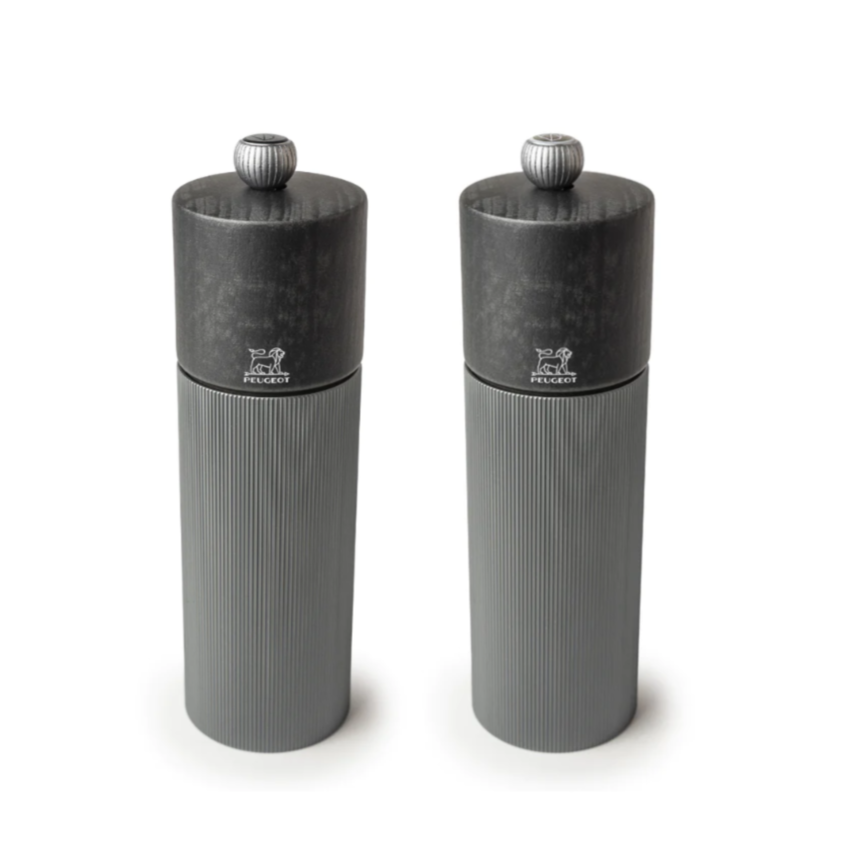Load image into Gallery viewer, PEUGEOT Line Salt/Pepper Mill Set Aluminium & Graphite Wood - 18cm