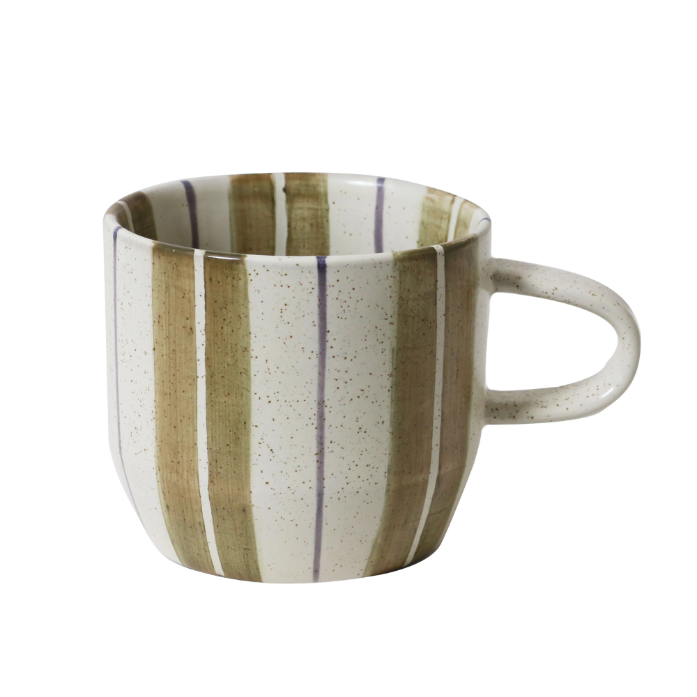 Load image into Gallery viewer, ROBERT GORDON Cat's Pyjamas Mug - Olive Stripe
