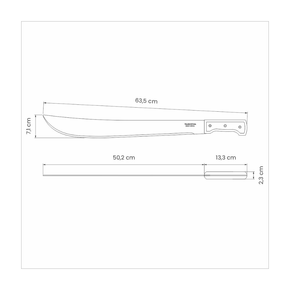 Load image into Gallery viewer, TRAMONTINA Machete with Carbon Steel Blade and Wood Handle - 500mm / 20"