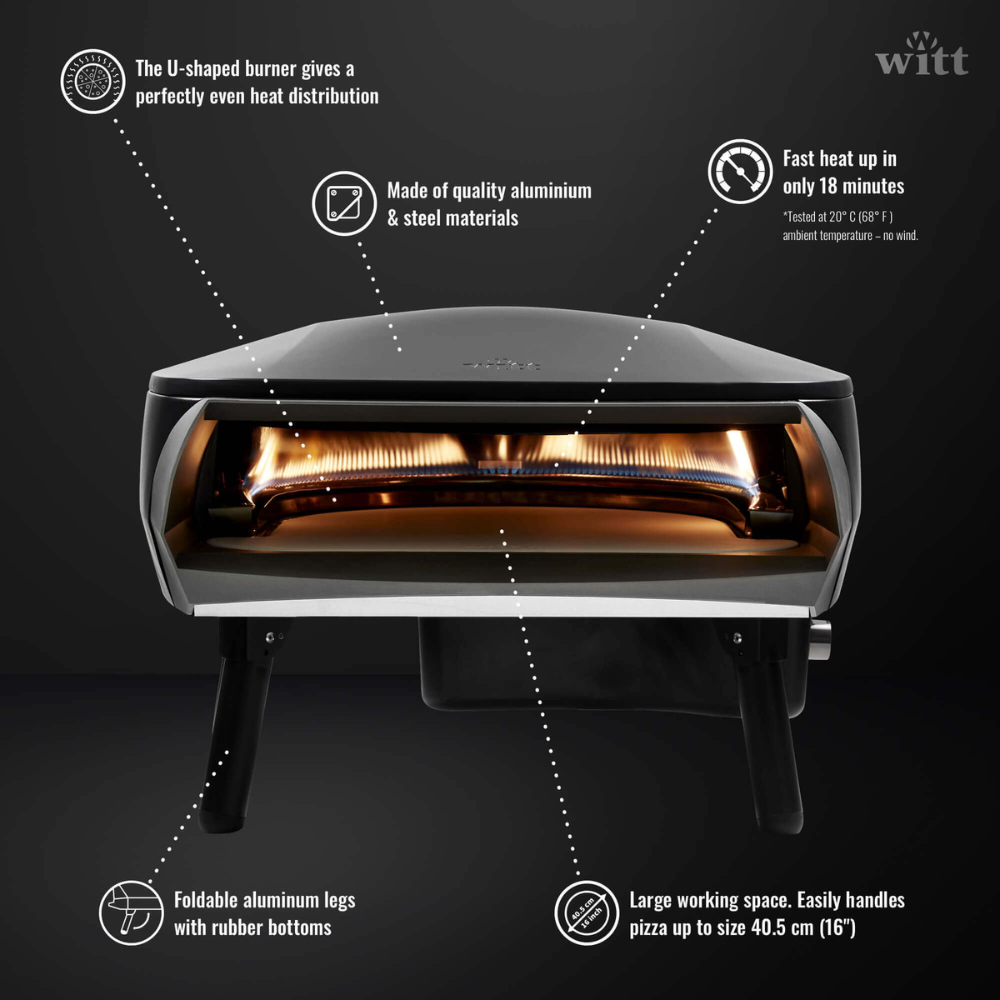 Load image into Gallery viewer, WITT Etna Fermo Gas Powered Pizza Oven 16" - Black **Limited Stock**