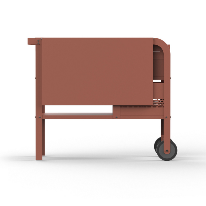 ZiiPa Fredda Deluxe Garden Trolley with Side Tables - Terracotta