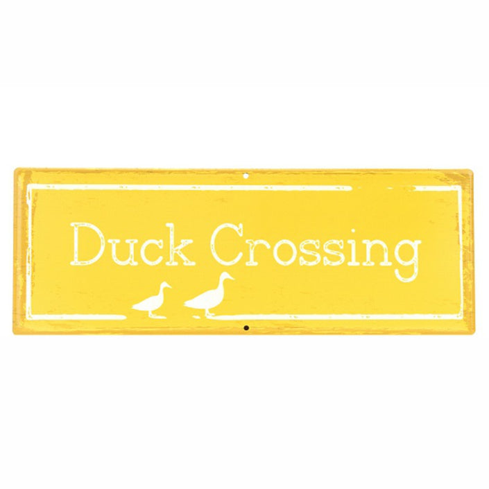 MARTHA'S VINEYARD Vintage Style Garden Sign - Duck Crossing - Yellow