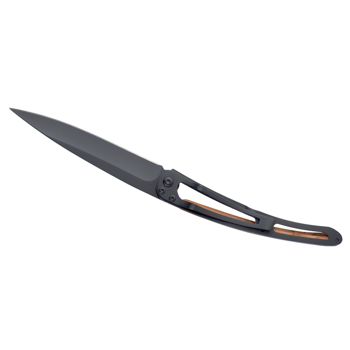 DEEJO KNIFE | Juniper Wood 37g BLACK - Trout Flat View