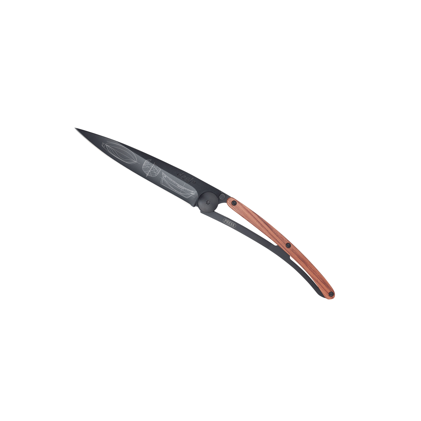 Load image into Gallery viewer, DEEJO KNIFE | Rosewood BLACK 37g - Galleon