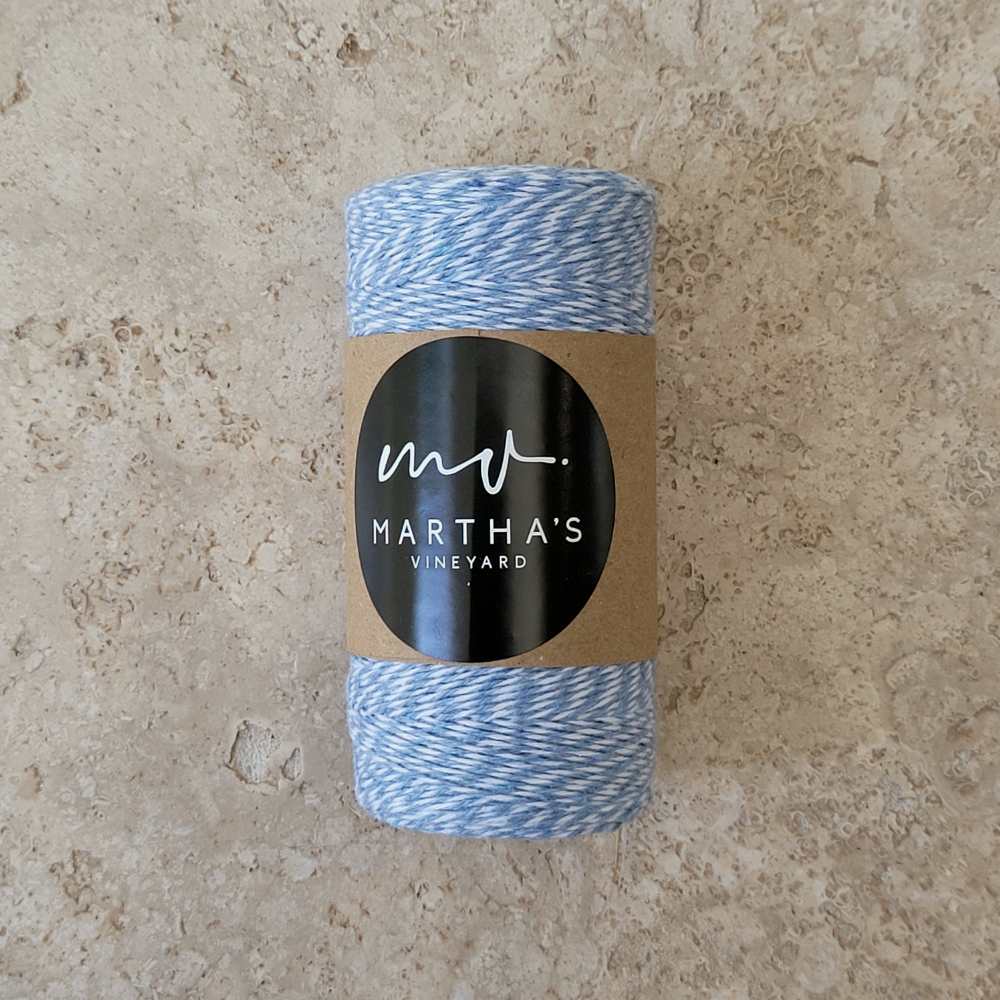 Load image into Gallery viewer, MARTHA'S VINEYARD Candy Stripe Twine - Pale Blue & White