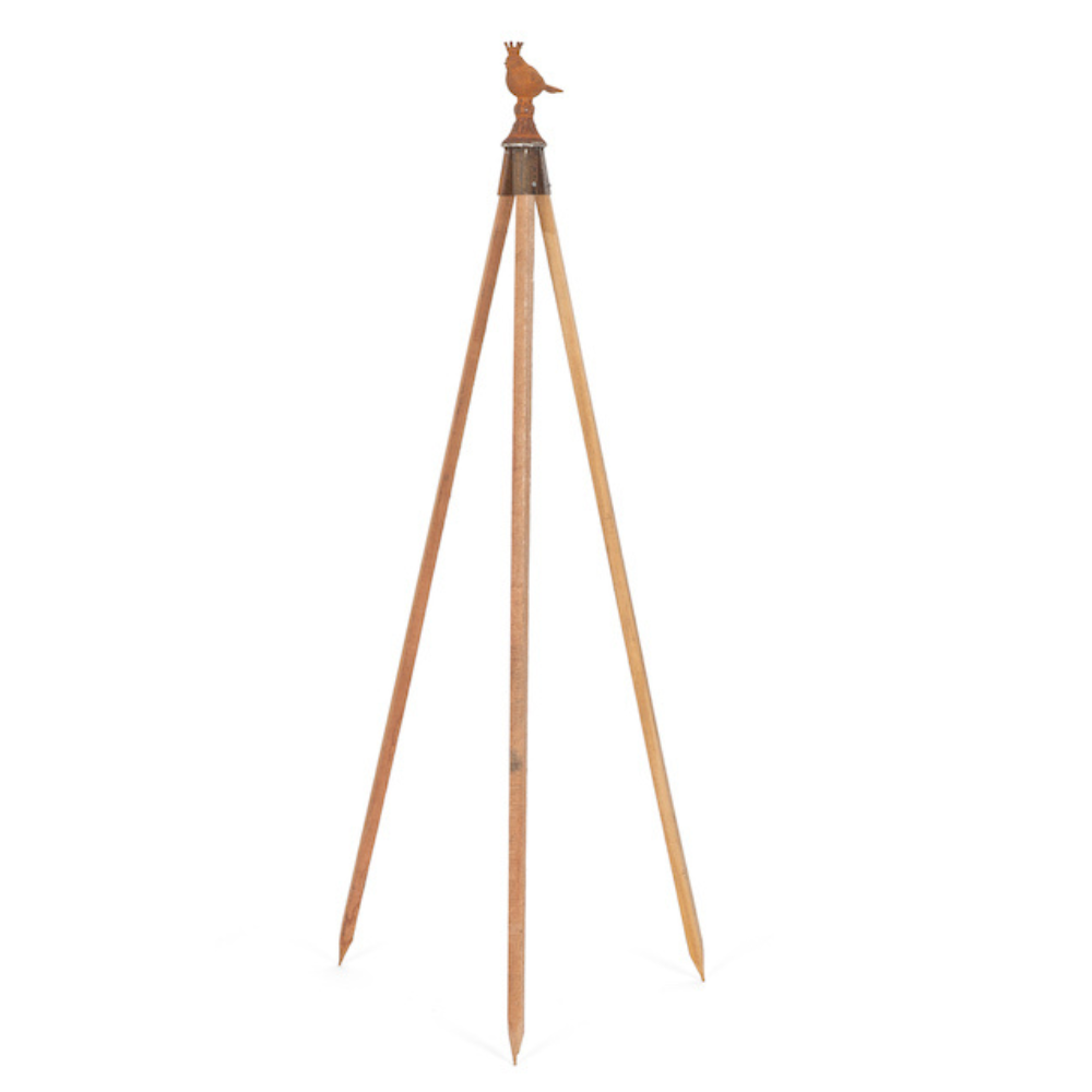 Load image into Gallery viewer, MARTHA'S VINEYARD Garden Stake Topper Rust Finish - King Sparrow