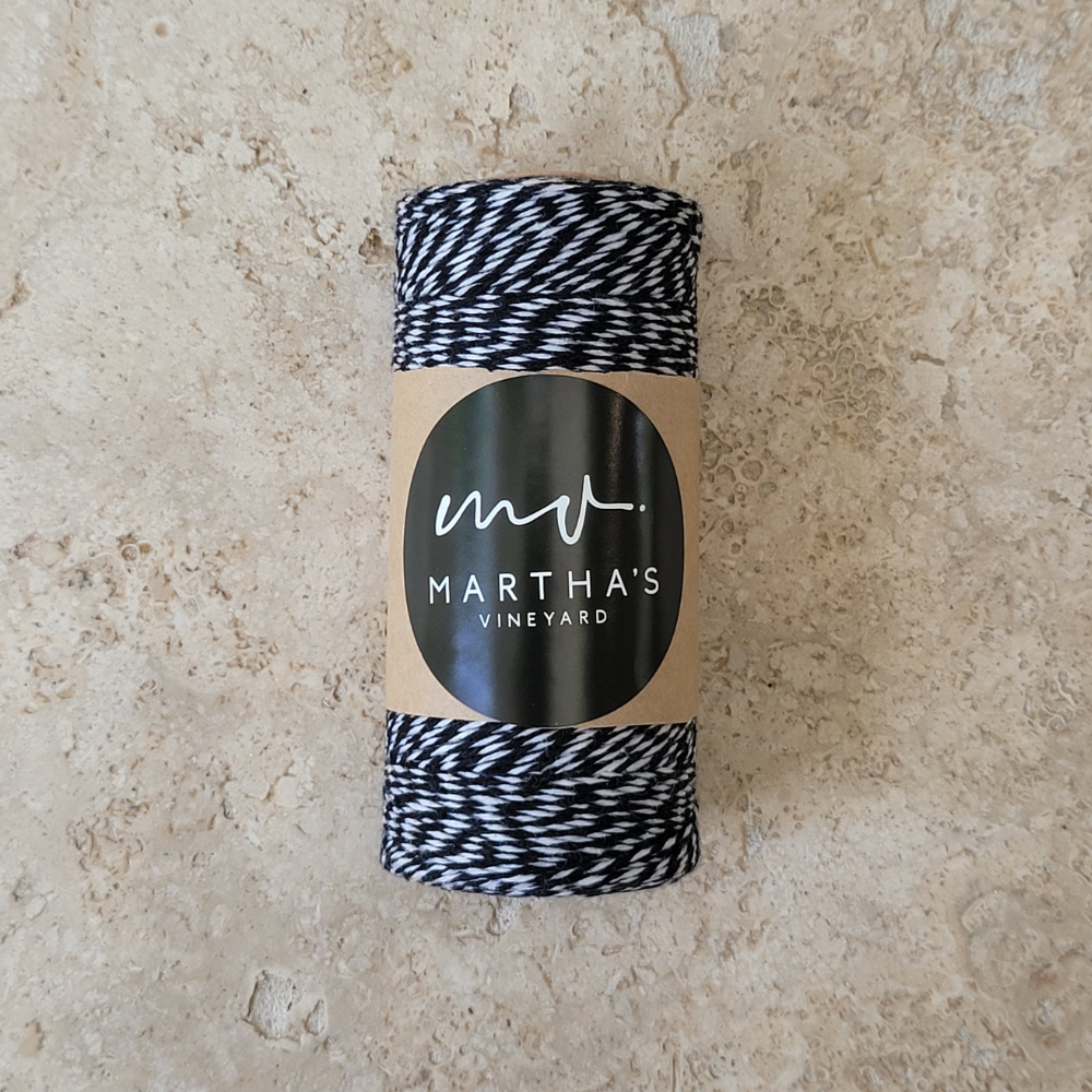 Load image into Gallery viewer, MARTHA'S VINEYARD Candy Stripe Twine - Black & White