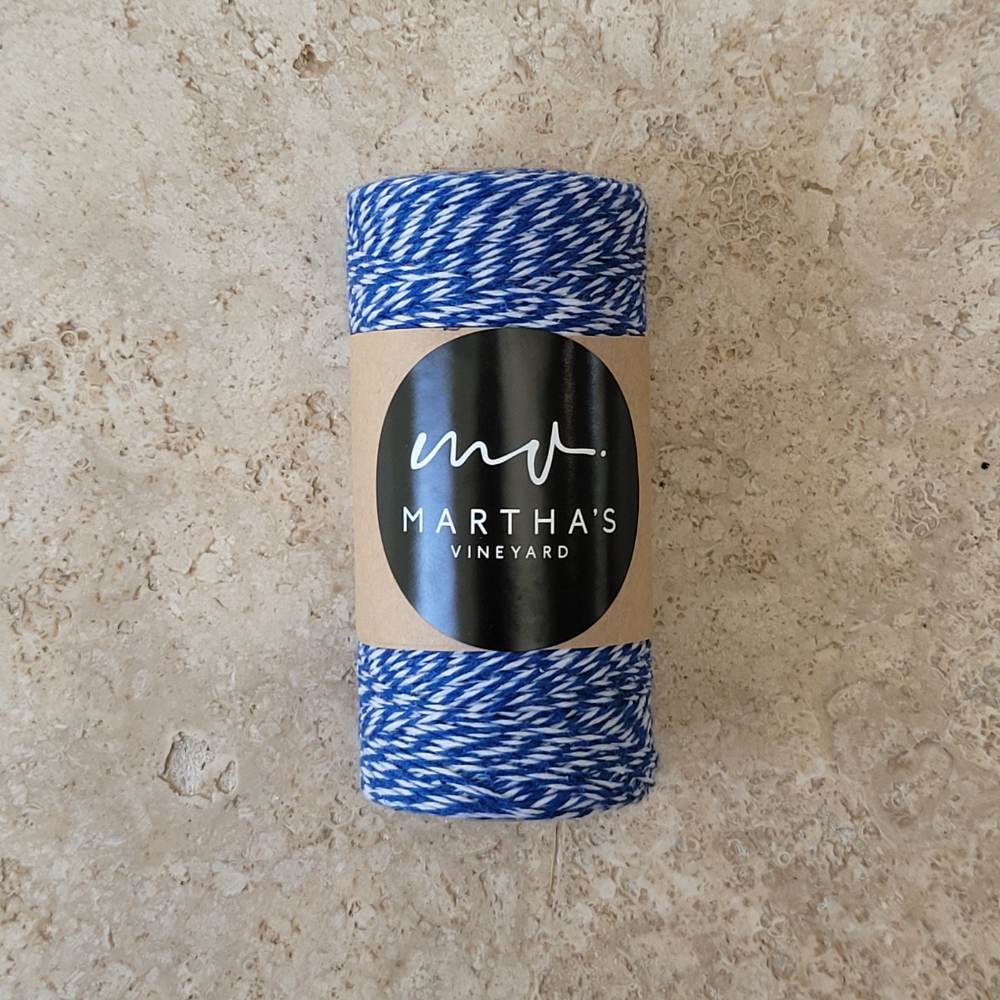 Load image into Gallery viewer, MARTHA'S VINEYARD Candy Stripe Twine - Dark Blue & White