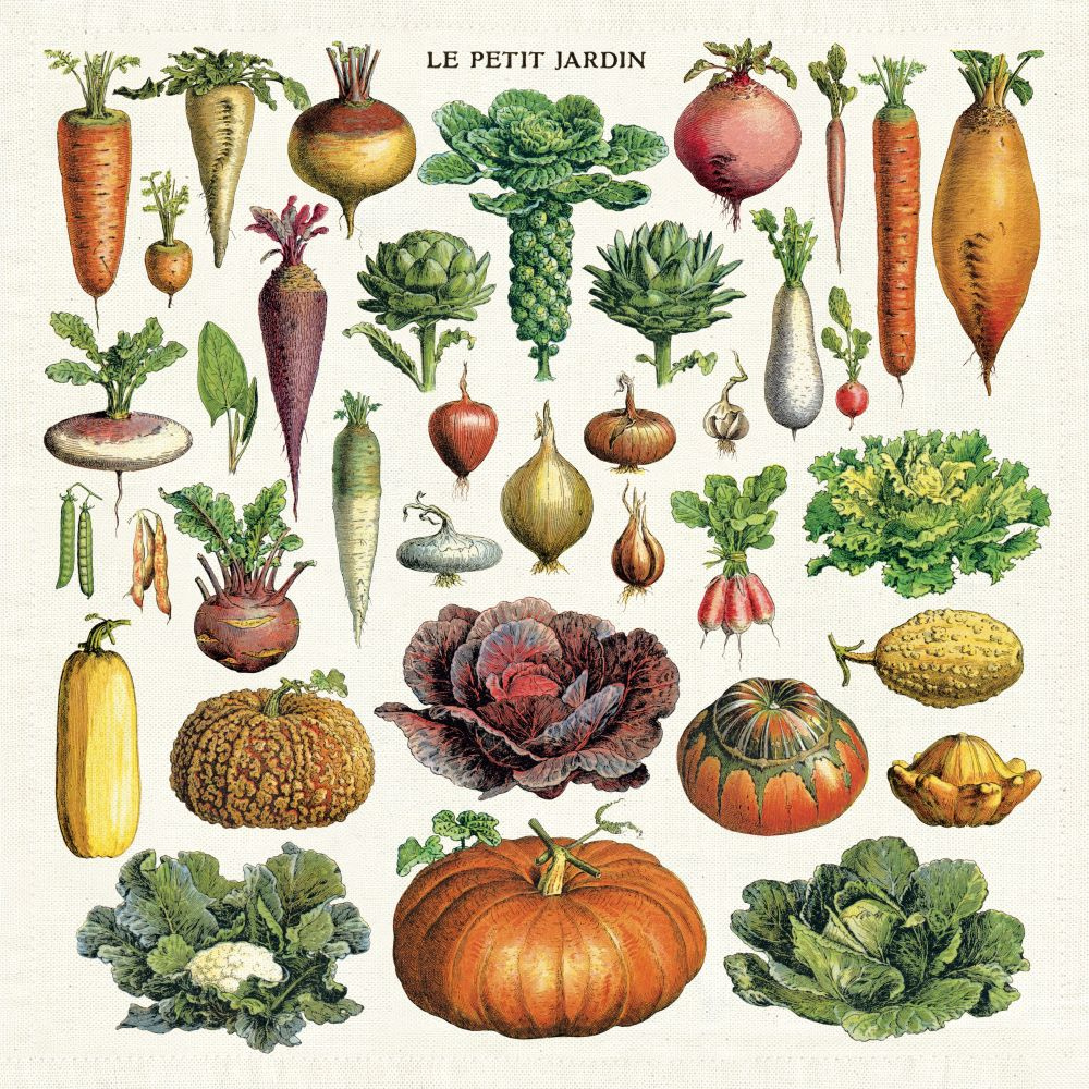 Load image into Gallery viewer, CAVALLINI & Co. 100% Natural Cotton Napkins Set of 4 - Le Petit Jardin Legumes