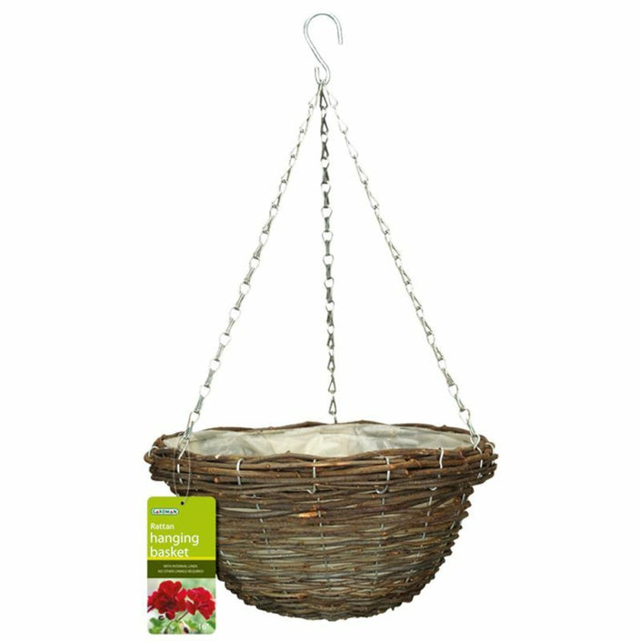 GARDMAN Rattan Hanging Basket