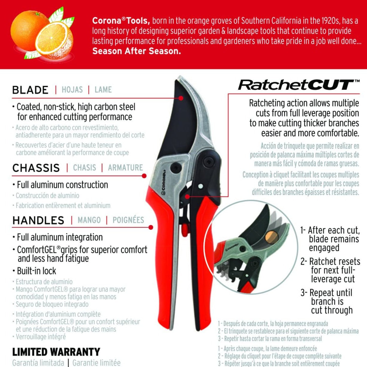 Load image into Gallery viewer, CORONA RatchetCUT ComfortGEL Anvil Pruner - 3/4 in