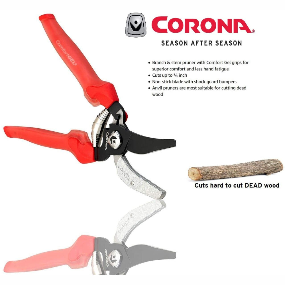 Load image into Gallery viewer, CORONA ComfortGEL Anvil Pruner Secateurs - 3/4inch capacity