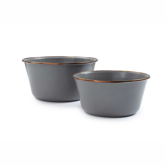 BAREBONES Enamel Mixing Bowls Set 2 - Slate Grey